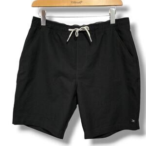 Kenneth Cole Mens Black Charcoal Drawstring Shorts Size Large Poly Spandex Blend